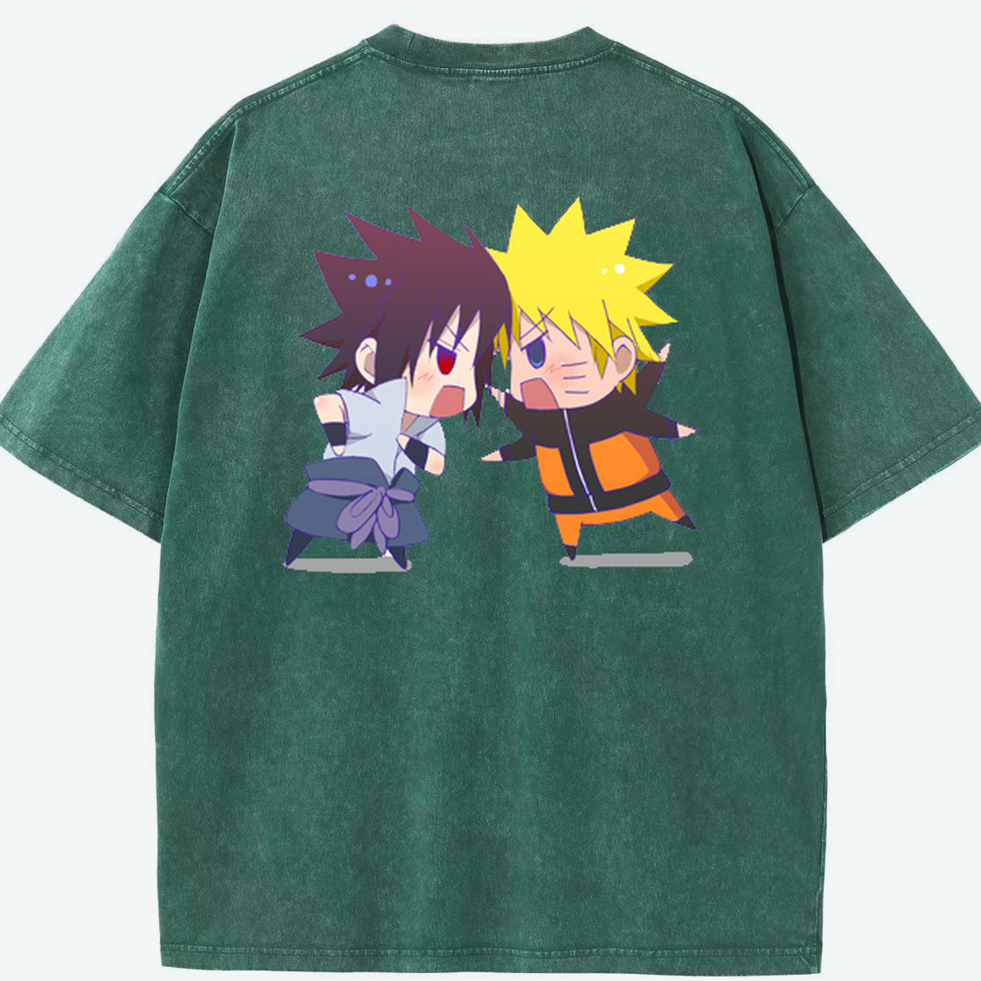 （画像用） NARUTO -ナルト- うずまき ナルト Uzumaki Naruto 綿100% ヴィンテージ風 半袖Tシャツ（背面プリント）